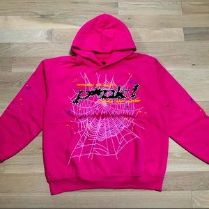 Pink Sp5der hoodie size small